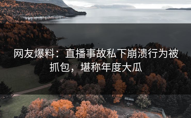 网友爆料：直播事故私下崩溃行为被抓包，堪称年度大瓜