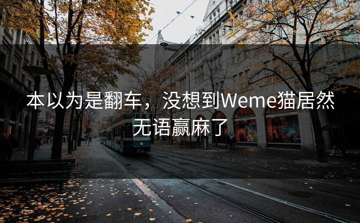 本以为是翻车，没想到Weme猫居然无语赢麻了