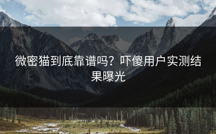 微密猫到底靠谱吗？吓傻用户实测结果曝光