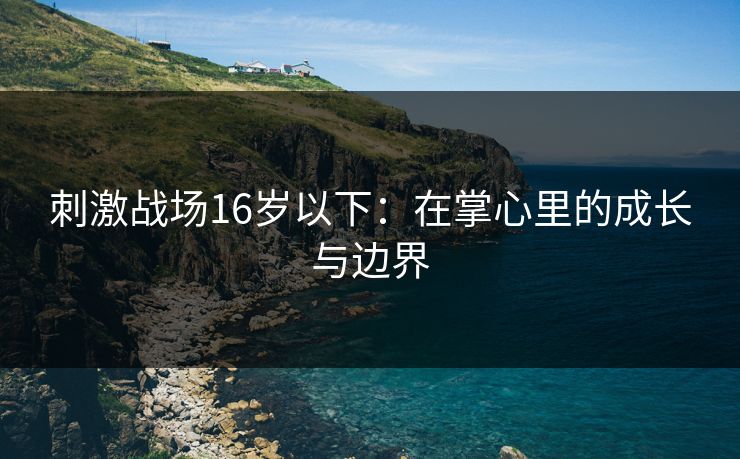 刺激战场16岁以下：在掌心里的成长与边界